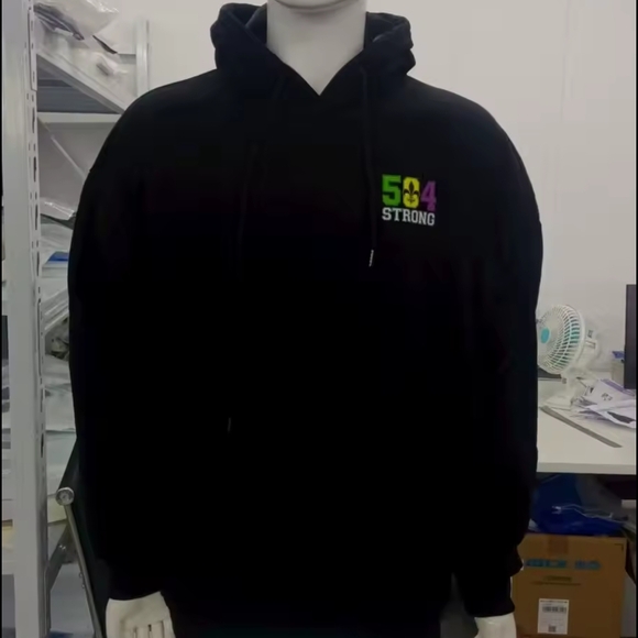 Black Hoodie with 504 Strong Logo - Picture 1 of 2